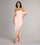 Cecilia Off-The-Shoulder Ruffle Formal Dress