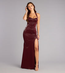 Breanna Faux Leather Corset Formal Dress
