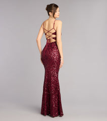 Mari Sequin Lace-Up Formal Dress