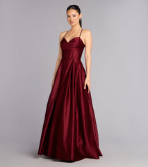 Kaitlynn Satin Lace-Up Ball Gown