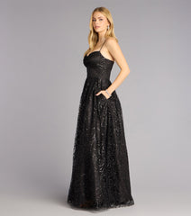 Maizie Glitter A-Line Ball Gown