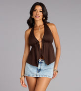 Dazzle Factor Rhinestone Halter Crop Top