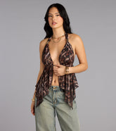 Spotted In Town Plunge Halter Top