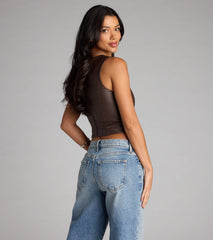 No Rules Just Looks Lace-Up Corset Top