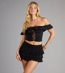 Laced And Unbothered Off-The-Shoulder Top
