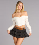 Street Chic Poplin Corset Crop Top