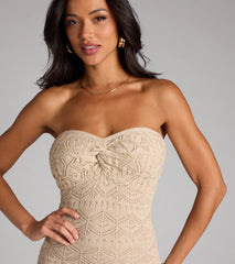 Barefoot Bliss Strapless Crochet Maxi