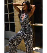 Tropic Like It’s Hot Wide Leg Cowl Neck Jumpsuit