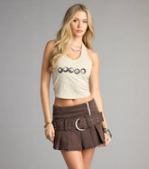 Flirty Era Denim Drop Waist Mini Skirt