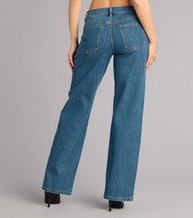Sleek Look Mid-Rise Straight-Leg Jeans