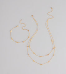 Twice As Chic Layered Necklace And Bracelet Set