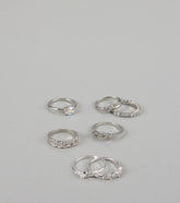Shine On Repeat Rhinestone Ring Pack