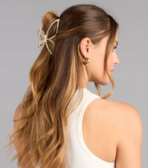 Catch The Light Rhinestone Butterfly Claw Clip
