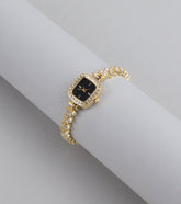 It Girl O’Clock Rhinestone Watch Bracelet