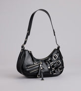 Handle With Attitude Buckle Shoulder Bag