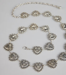 Edgy Charm Heart Chain Belt
