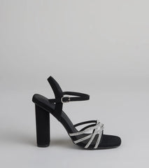 Glow Getter Twisted Rhinestone Heels