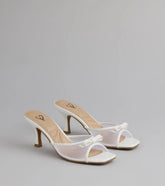 Soft Glam Mesh Bow Mules