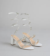 Put A Bow On It Rhinestone Bow Spiral Heels