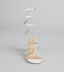 Put A Bow On It Rhinestone Bow Spiral Heels