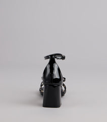 City Lights Bow Grommet Block Heels