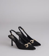 High Society Rhinestone Slingback Heels