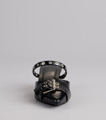 Rebel Chic Buckle Kitten Heels