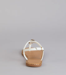 Easy Elegance Stone Beaded Thong Flat Sandals