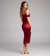 Selena Satin Cold Shoulder Corset Formal Dress
