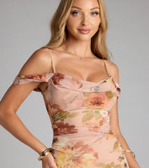 Holly Floral Cold Shoulder Mermaid Formal Dress