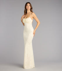 Elaine Jacquard Mesh Mermaid Dress