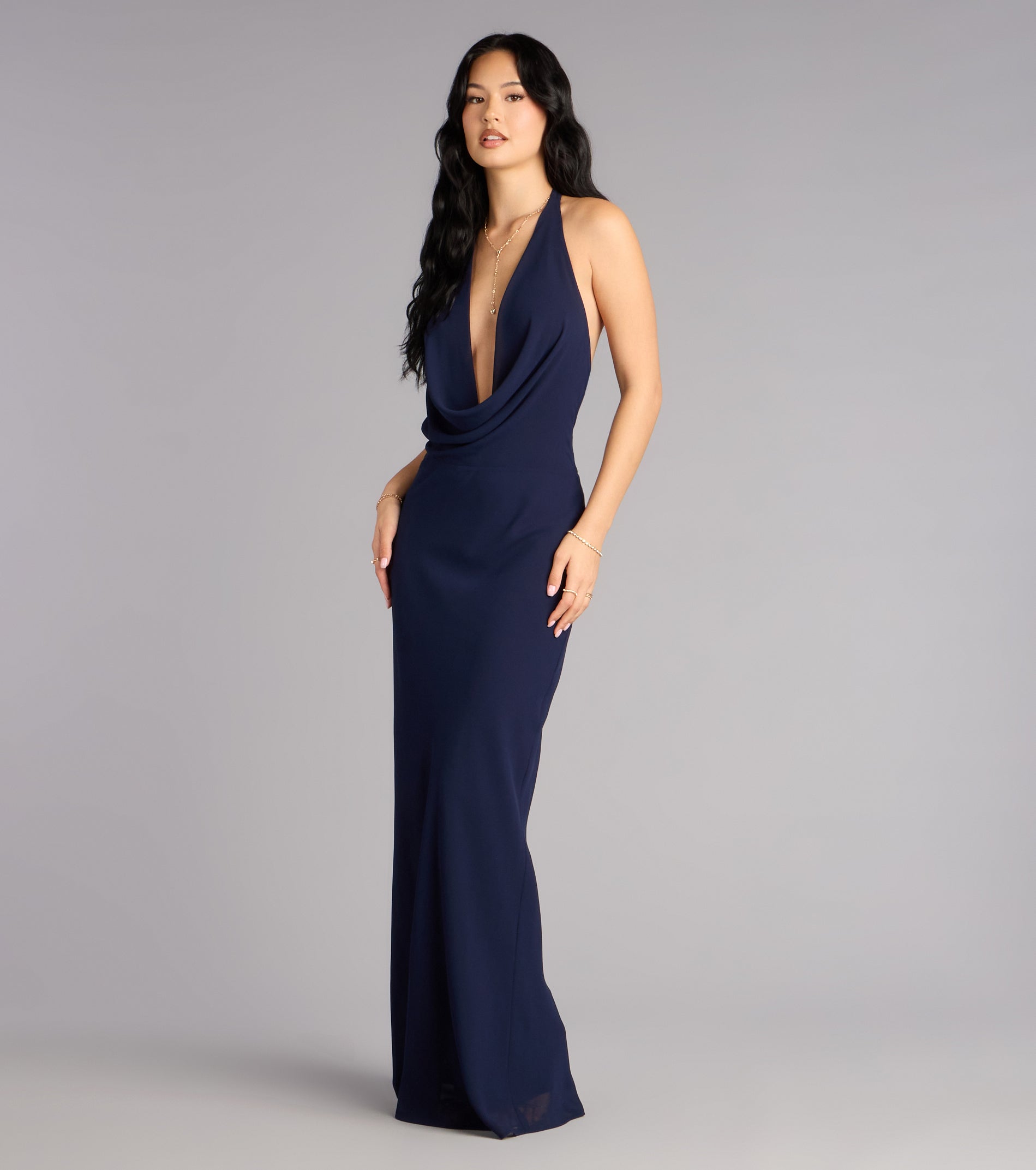 Hayley Chiffon Open Back Formal Dress