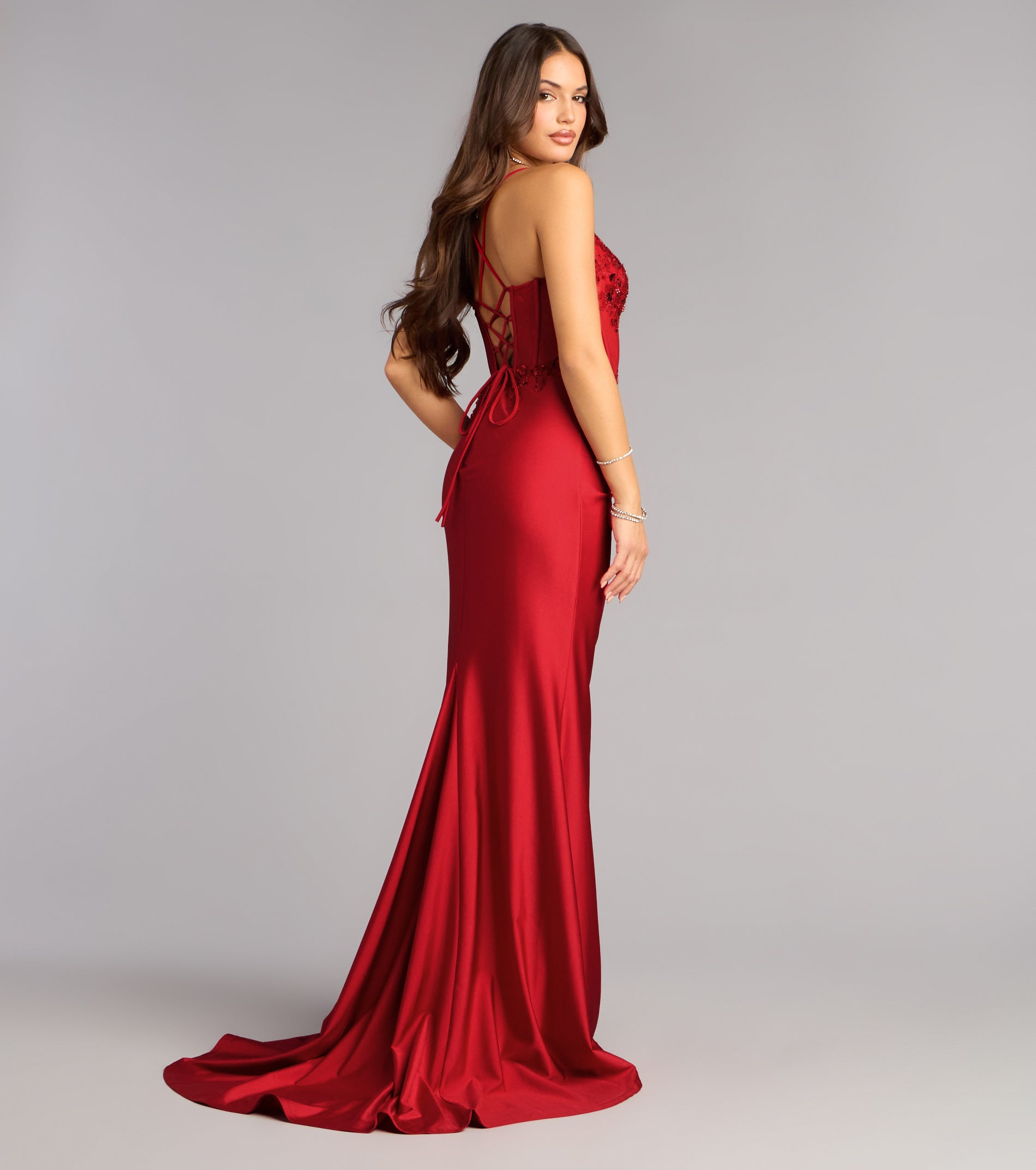 Brenna Corset Lace-Up Formal Dress
