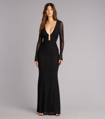 Eileen Mesh Long Sleeve Mermaid Formal Dress