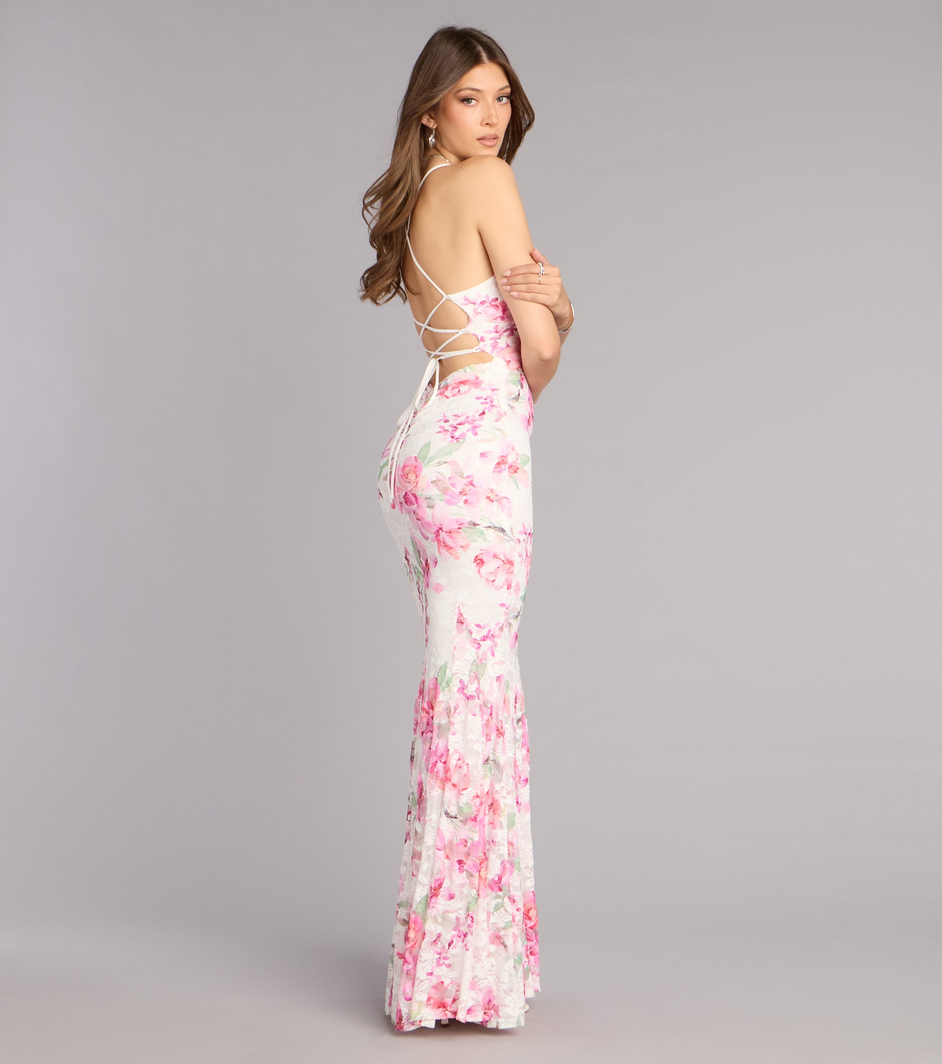Gretchen Floral Lace Formal Dress