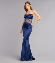 Jacklyn Satin Corset Mermaid Formal Dress
