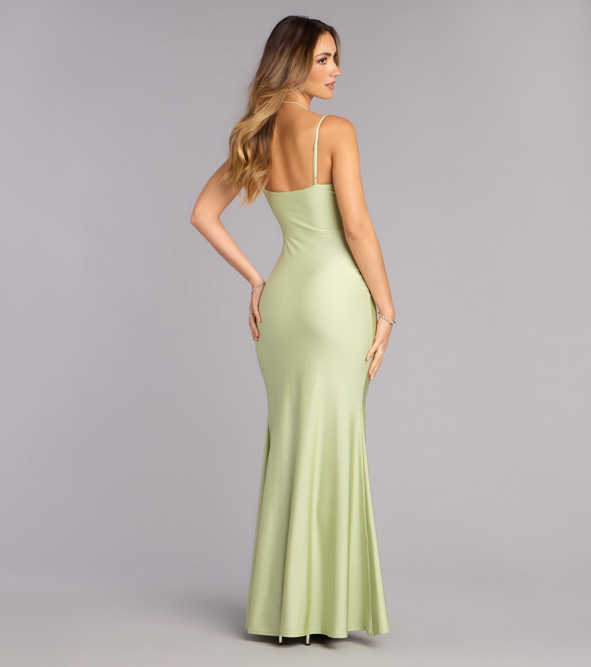 Tricia V-Neck Slit Mermaid Formal Dress