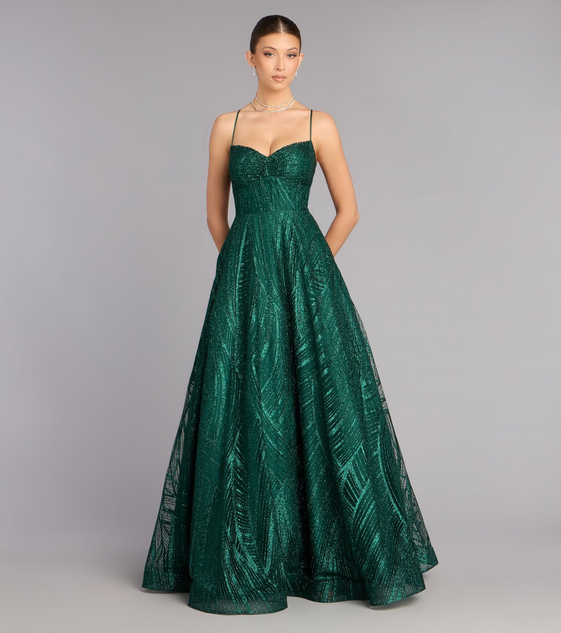 Cathy Glitter A-Line Formal Dress