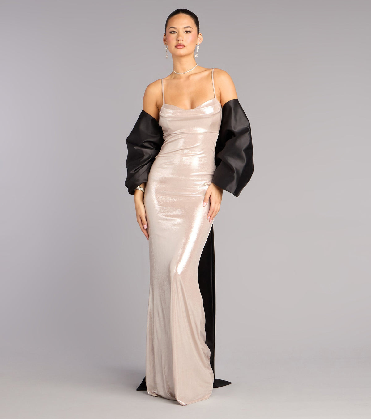 Bow Steals the Show Satin Wrap Shawl