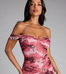 Crush Season Floral Mesh Midi Dress