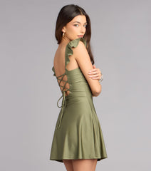 Flirt Mode On Lace-Up Mini Dress