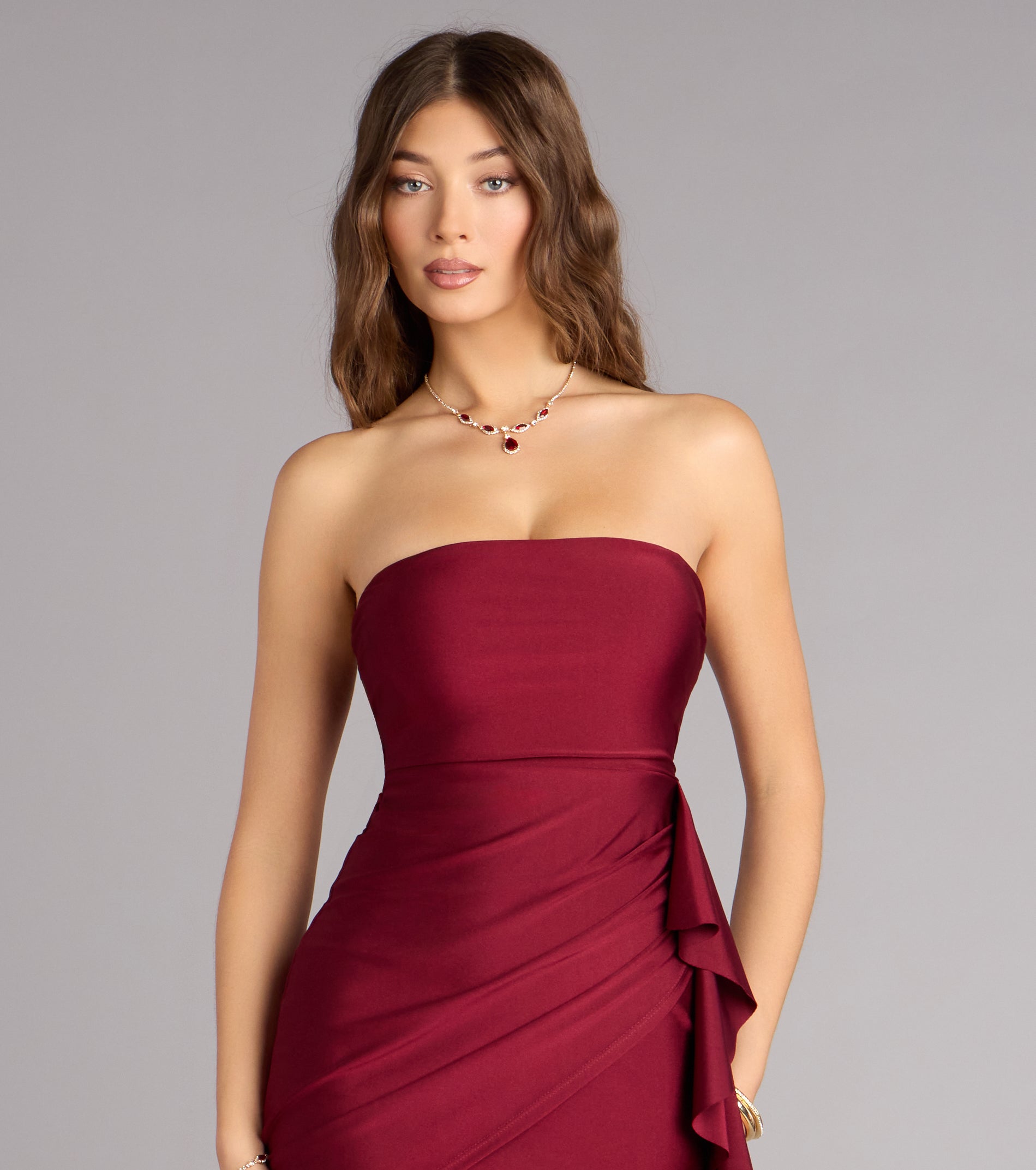 Lace Me Up Ruffle Mini Dress