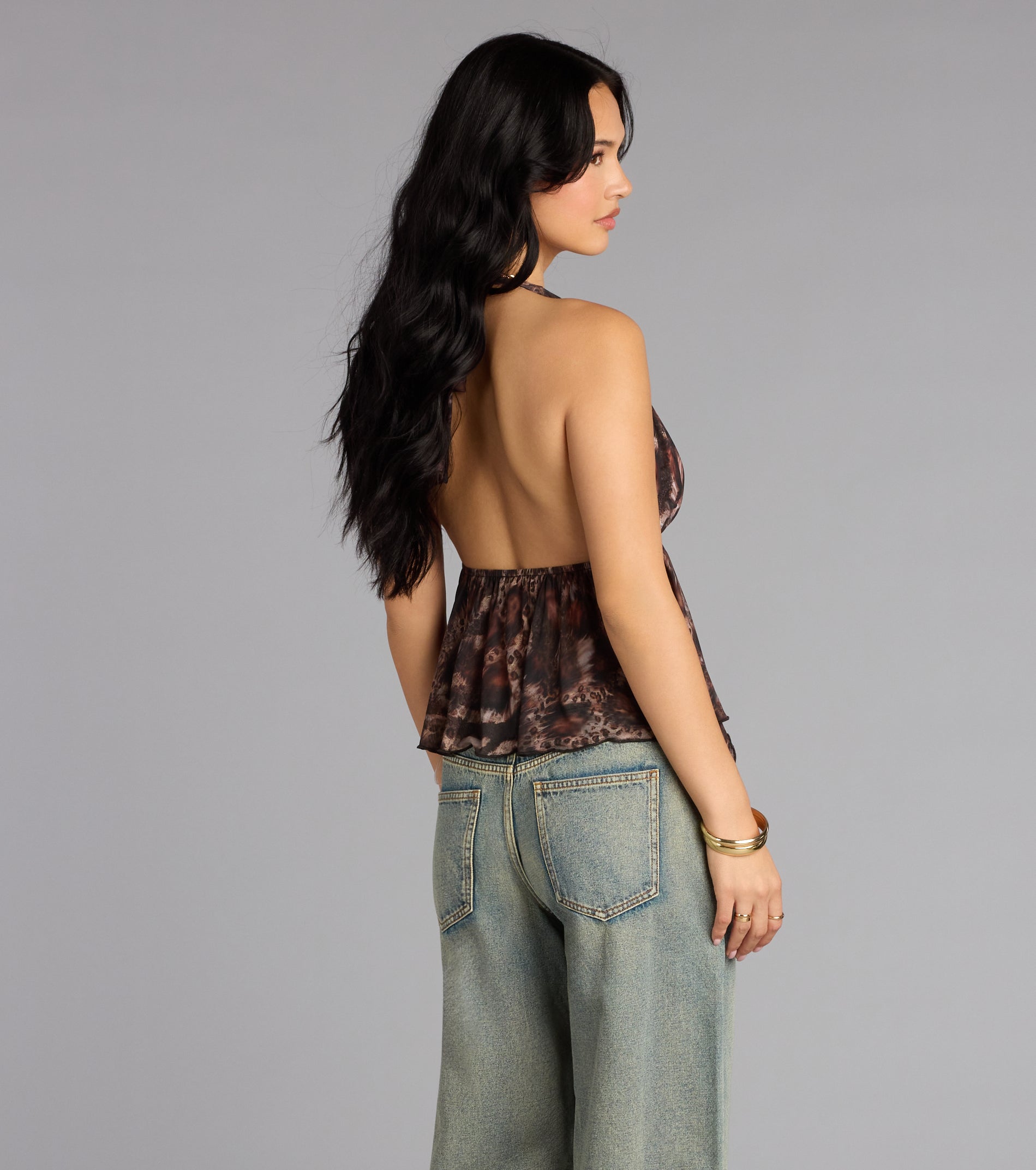 Spotted In Town Plunge Halter Top