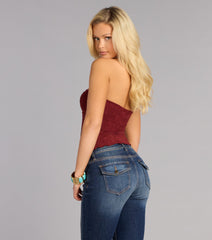Major Vibe Faux Suede Cutout Tube Top