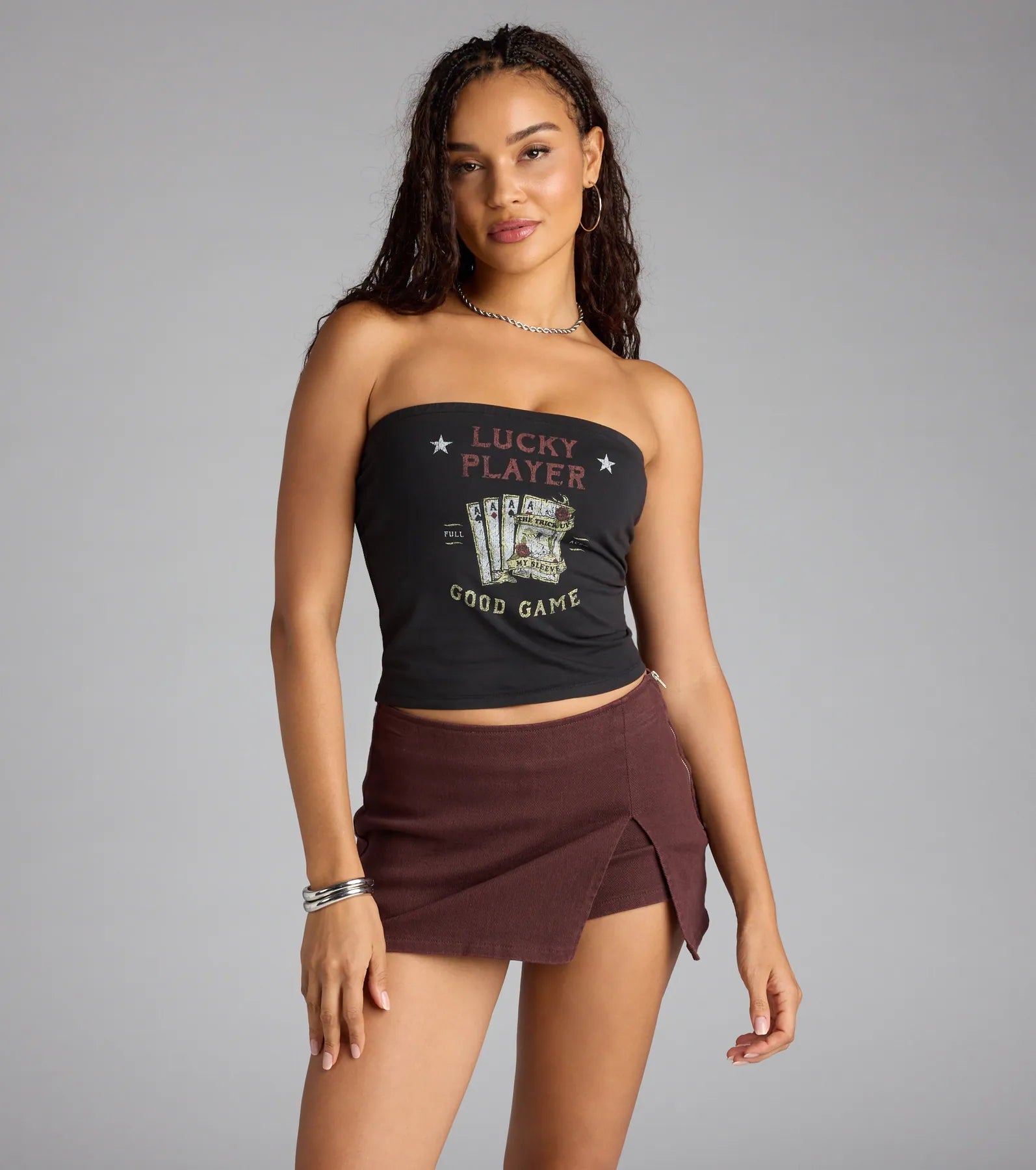 Lucky Player Game Graphic Tube Top