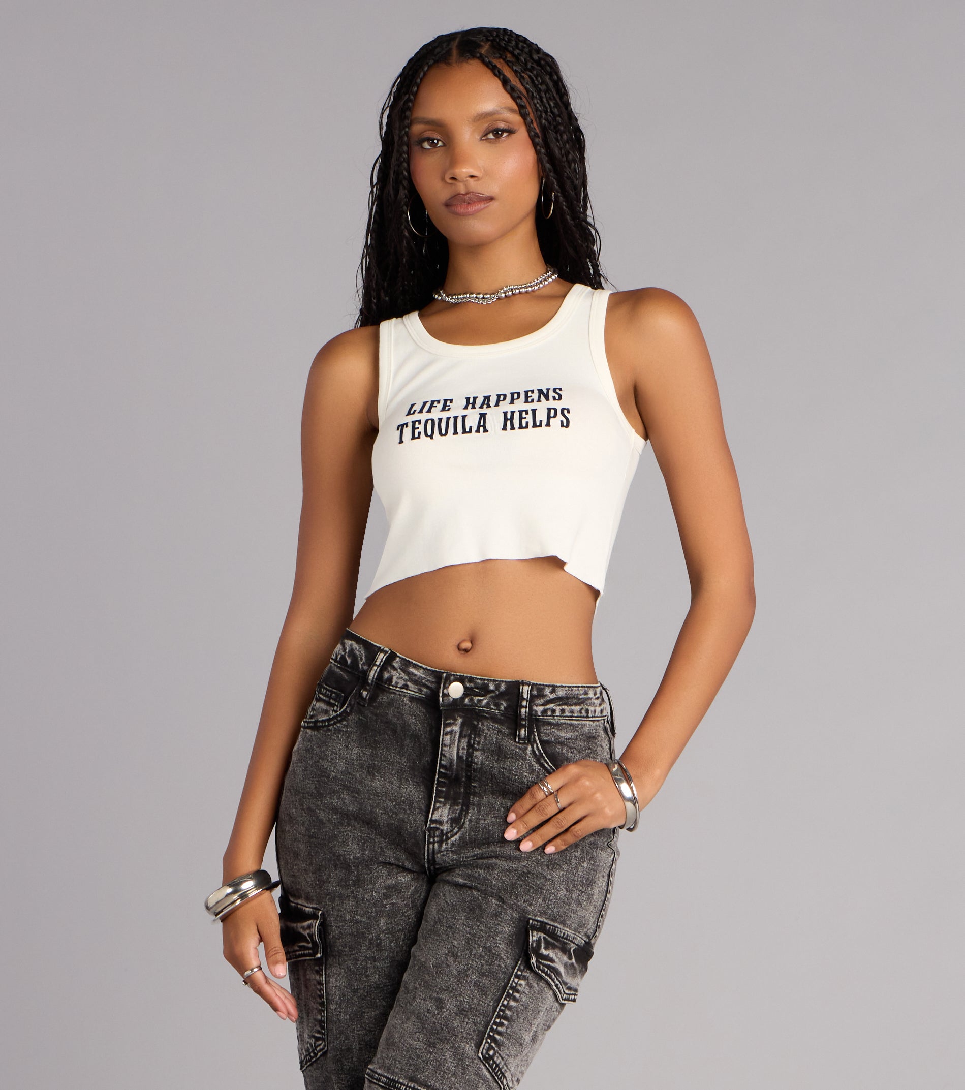 Tequila Made Me Do It Graphic Crop Top