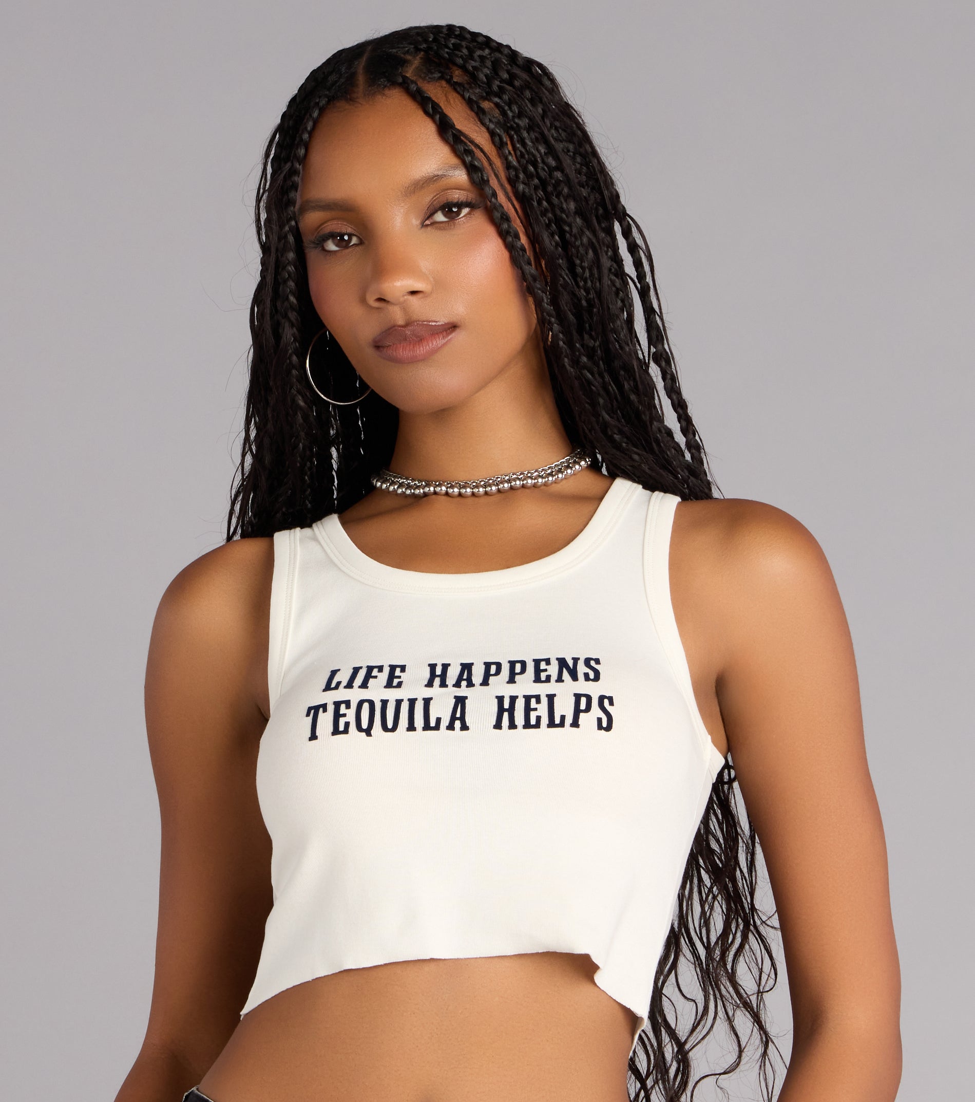 Tequila Made Me Do It Graphic Crop Top