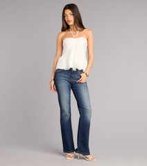 Effortless Charm Babydoll Halter Top