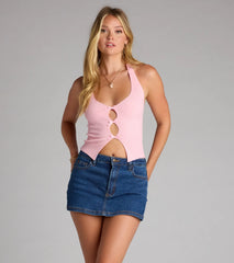 Sweet And Spicy Bow Cutout Halter Top