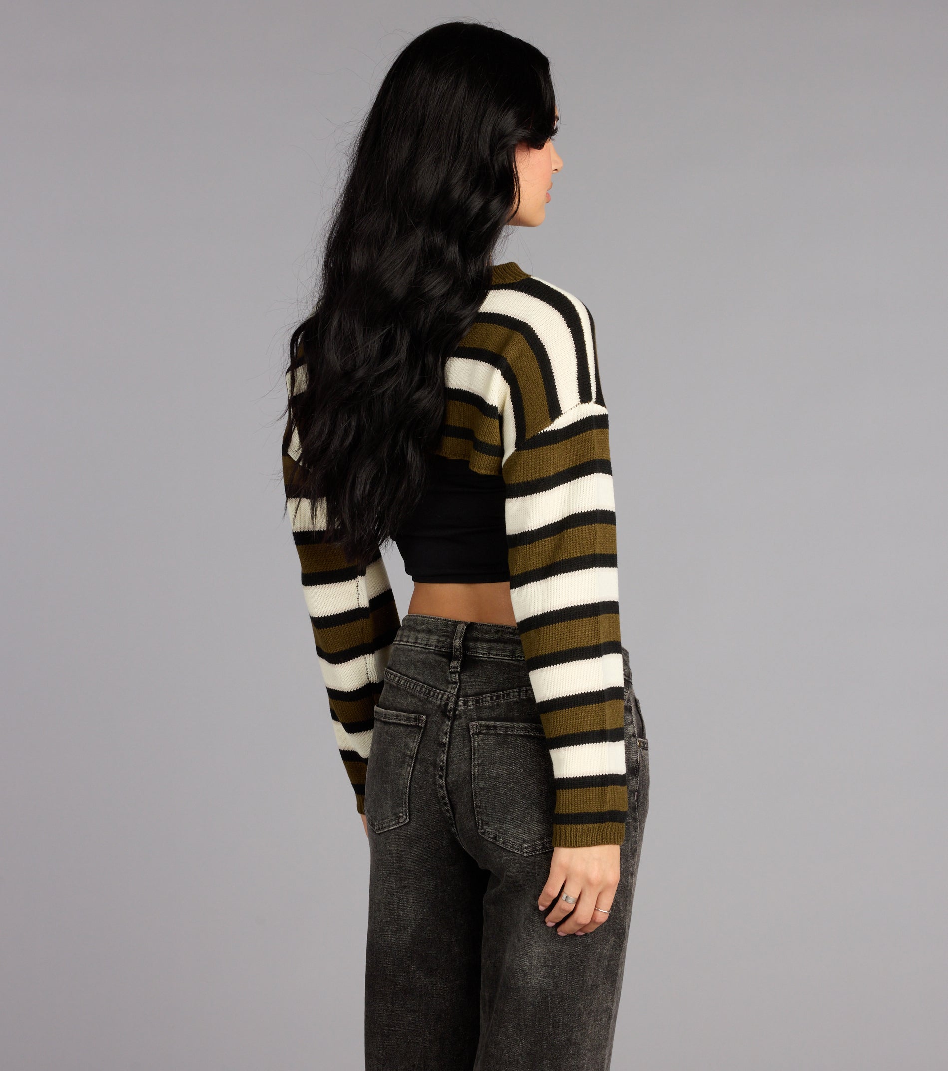 Coffee Run Striped Sweater Topper